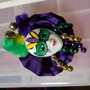 Vintage Mardi Gras hair clip